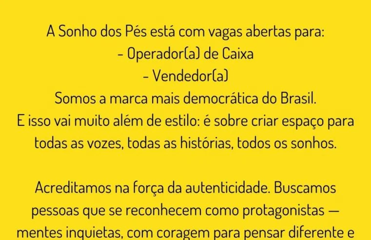 Oportunidades em Campinas/SP  Sonho dos Pés