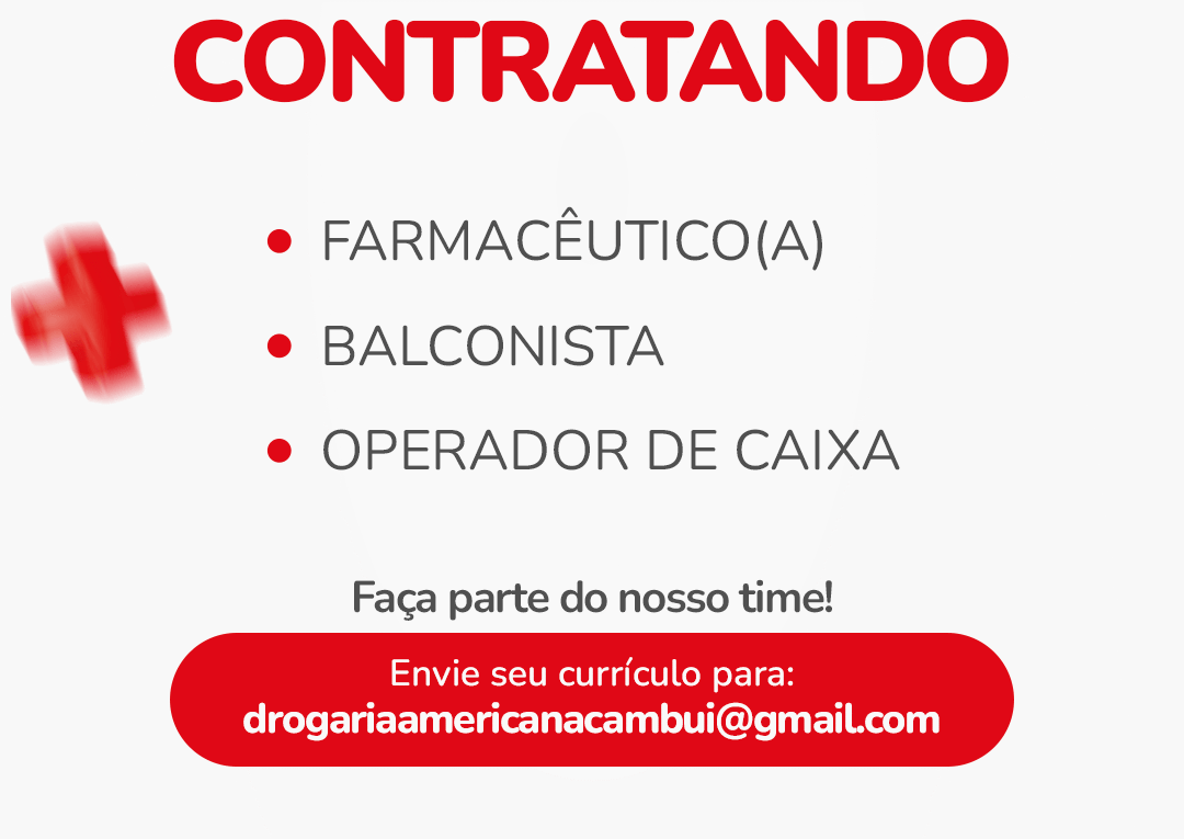 Vaga Drogaria Americana Balconista e Operador(a) de Caixa