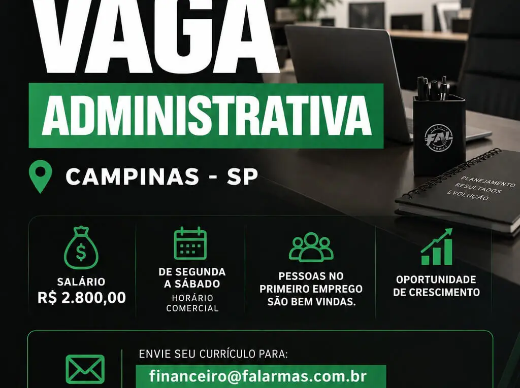 Vaga FAL Armas em Campinas Auxiliar Administrativo
