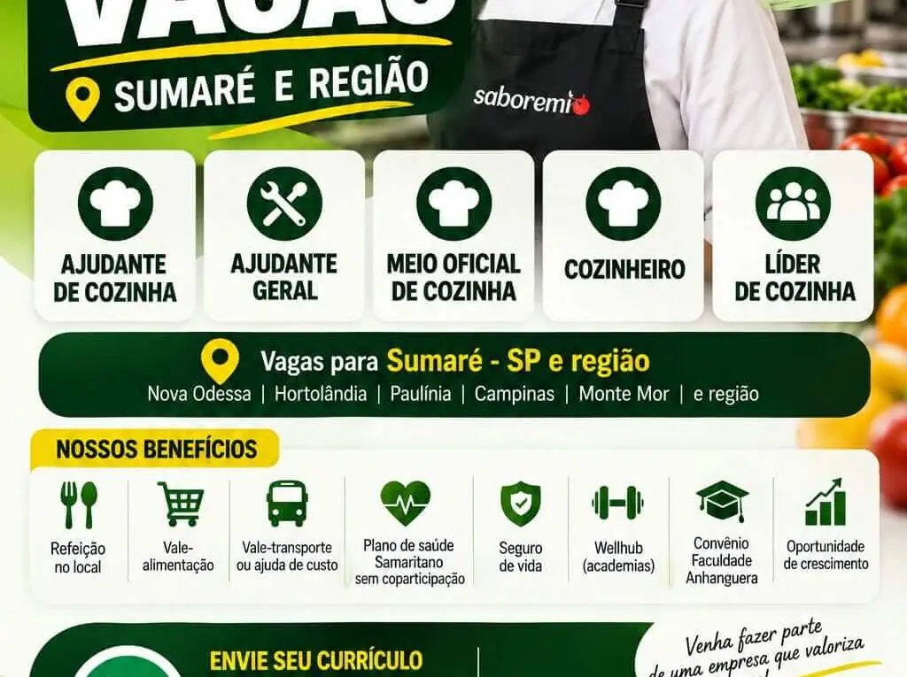 Vaga Saboremio em Sumaré Área de Cozinha