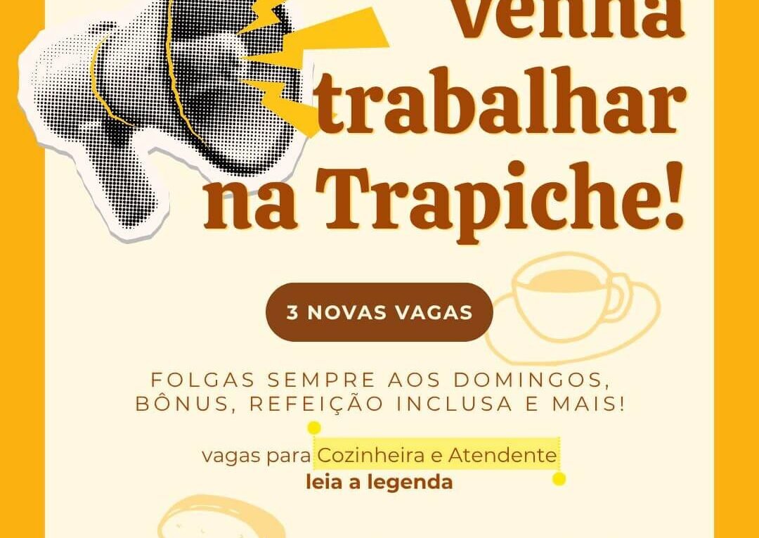 Vaga Trapiche em Campinas Cozinheira(o) e Atendente com Folga aos Domingos