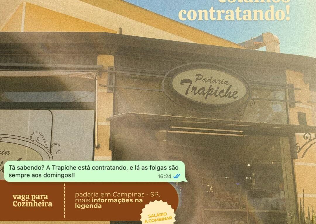 Vaga Trapiche em Campinas Cozinheira no Período da Manhã