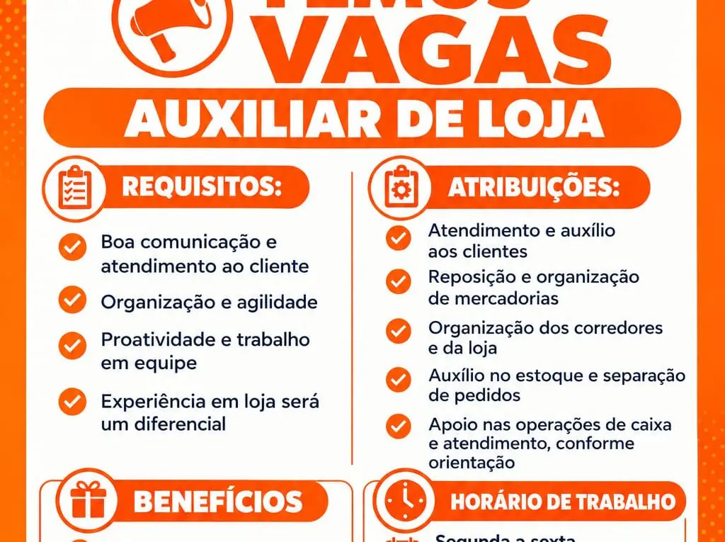 Vaga de Auxiliar de Loja na Loja do Lanchero de Campinas